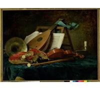SERENDIPITP Quadri Stampe Stampe da Parete Per Quadri Quadro su Tela gli attributi della musica di Anne Vallayer Coster per Decorazioni per la Casa 60x90cm