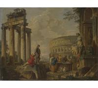 SERENDIPITP Quadri Stampe Stampe da Parete Per Quadri Quadro su Tela il Colosseo tra le rovine romane di Paolo Pannini per Decorazioni per la Casa 60x90cm
