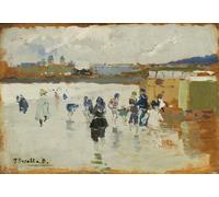 SERENDIPITP Quadri Stampe Stampe da Parete Per Quadri Quadro su Tela La Concha Beach San di Joaquín Sorolla per Decorazioni per la Casa 60x90cm