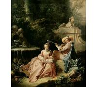 SERENDIPITP Quadri Stampe Stampe da Parete Per Quadri Quadro su Tela la lezione di musica di François Boucher per Decorazioni per la Casa 60x90cm