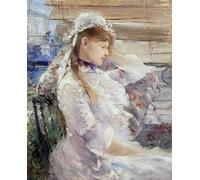 SERENDIPITP Quadri Stampe Stampe da Parete Per Quadri Quadro su Tela Profilo di una giovane donna seduta - Berthe Morisot per Decorazioni per la Casa 60x90cm