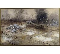 SERENDIPITP Quadri Stampe Stampe da Parete Per Quadri Quadro su Tela Scena della prima guerra mondiale della battaglia di La Craonne di Francois Flameng per Decorazioni per la Casa 60x90cm