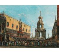 SERENDIPITP Quadri su Tela Stampa su Tela da Parete il Giovedì Grasso Festival davanti al Palazzo Ducale di Giuseppe Bernardino Bison per L'arredamento Della Camera da Letto 60x90cm