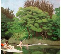 SERENDIPITP Quadri su Tela Stampa su Tela da Parete Soleggiato paesaggio di sottobosco con due donne e un bambino di Felix Edouard Vallotton per L'arredamento Della Camera da Letto 60x90cm