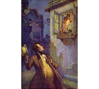 SERENDIPITP Stampe da Parete Per Quadri Quadro su Tela Cartolina viennese Depictingpeter Schubert che saluta le tre sorelle Tschoell di Adolf Karpellus per Decorazioni per la Casa 60x90cm