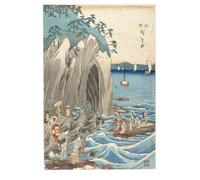 SERENDIPITP Stampe su Tela Pittura su Tela Pellegrinaggio all'Esposizione della Statua di Benzaiten nel Santuario Principale di Utagawa Hiroshige per Decorazioni per la Casa 60x90cm
