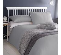 Serene "Ashlea" decorativi in tessuto a trama quadrettata-Set Copripiumino Matrimoniale per letto , in puro cotone, colore: bianco, misura Super King