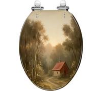 Serene Autumn Elongated Resin Toilet Seat for Bathroom