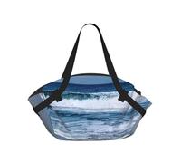 Serene Coastal Print Pieghevole Camping Bag Duffle Bag Borsa Da Viaggio Impermeabile Materasso Da Campeggio Per Parco Esterno Spiaggia
