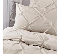Serene - Copripiumino con nervature naturali a rombi, per letto super king size (260 x 220 cm), morbido al tatto, in microfibra, biancheria da letto di lusso, copripiumino plissettato in colore