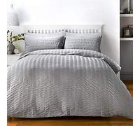 Serene Copripiumino e due federe, 52% poliestere/48% cotone, grigio, king size