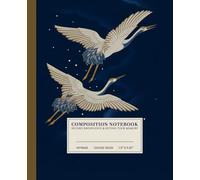 Serene Cranes Composition Notebook | Peaceful College-Ruled Notebook: Realistic Painting of Flying Cranes Against Dark Blue Starry Night Sky | 110 ... | Perfect for School, Work, or Personal Use