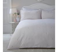Serene - Cuore decorativo - Set copripiumino facile da pulire - Letto super king size in rosa cipria
