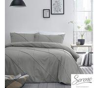 Serene Dart - Set copripiumino plissettato, colore: grigio, super king size