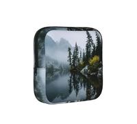 Serene Lake Reflection Print - Borsa per assorbenti igienici, portatile, con cerniera, per donne e ragazze