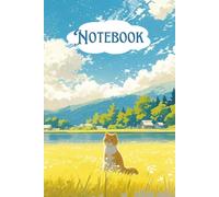 Serene Lakeside Cat & Floral Notebook: College Ruled, Aesthetic Cover | Durable Design for Study, Journaling & Creative Inspiration