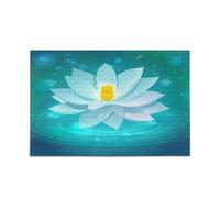 Serene Lotus Bloom - Puzzle in legno color foglia di tè, gioco del cervello, 1000 pezzi, per la famiglia, 75 x 40 cm