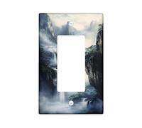 Serene Mountain Paesaggio Luce Piastre Copertura Interruttore, Nebbioso Paesaggio Blu Scenario per Decorazione Domestica, Piastre da Parete Termoplast