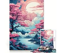 Serene Sakura︰ Dreamscape at Dusk Puzzle da 1000 pezzi per adolescenti Puzzle Gioco mentale Momento di pace Taglio premium Regalo artistico (38x26cm)