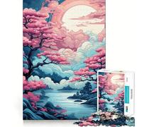 Serene Sakura︰ Dreamscape at Dusk Puzzle da 1000 pezzi per adolescenti, rompicapo, gioco rilassante, taglio premium, regalo di Natale (38x52cm)