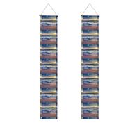 Serene Seaside Tramonto Stampa Tutti i Tipi Celebrazioni Incontri Portico Banner Riutilizzabile con Corda per Bastone Appeso