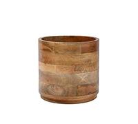 Serene Spaces Living Grande cachepot in legno di mango, vaso in legno naturale per fiori e piante finte, piante da interno in vaso, decorazione rustica per casa, ufficio, ristorante, misura 22,9 cm di