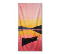 Serene Sunset Canoa Door Cover, elegante decorazione paesaggistica natura, tema campeggio all'aperto estivo, riflesso tranquillo dell'acqua 91,4 x 182,9 cm