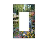 Serene Water Lilies Light Switch Plate / Outlet Covers, Nature Inspired Design for Home Decor, Placche da parete in materiale termoplastico, Dimensioni standard Single Rocker