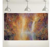 Serene Waterfall Landscape Backdrop, Tranquil Nature Scenic Decor, perfetto per sfondi fotografici, decorazione autunnale per interni ed esterni, 180 x 109 cm
