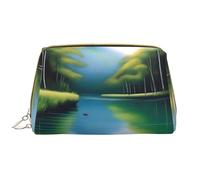 Serene Waters - Trousse portatile in pelle per cosmetici, articoli da toeletta e oggetti essenziali quotidiani, bianco, Taglia unica