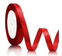 SereneGLow Nastro Raso Rosso 10mm x 22m - Decorazioni per Bomboniere e Pacchi Regalo