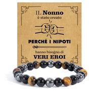 SereneGLow Regalo Nonno Compleanno Bracciale Pietre Naturali Festa del Papa Idee Regalo Nonno e Nipote Regali Nonni Regalo per il Nonno Regalo Festa Dei Nonni Natale Regalo per i Nonni dai Nipoti