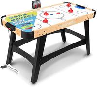 SereneLife Hockey da Tavolo con Motore 2 Volte più Potente, Air Hockey Segnapunti Digitale LED, Distributore di Dischi e Accessori Completi