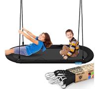 SereneLife Altalena da Giardino per Bambini, 170 cm, Altalena Ovale con Kit di Fissaggio Borsa Portata, Supporta fino a 318 kg, Resistente all’Acqua, Nero