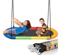 SereneLife Altalena da Giardino per Bambini 170 cm Altalena Ovale con Kit di Fissaggio Cuscino Borsa Resistente all’Acqua Portata 148 kg