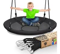 SereneLife Altalena da Giardino per Bambini Rotonda 102 cm con Kit di Fissaggio, Corde Regolabili e Altalena Girevole Centrale per Uso Esterno