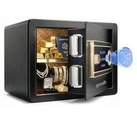 SereneLife Cassaforte, Cassaforte Piccola 39 x 25 x 25 cm con Accesso Impronta Digitale, Cassetta di Sicurezza Elettronica per Casa, Ufficio, Tastiera Touchscreen e 4 Chiavi