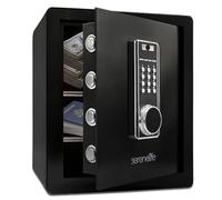 SereneLife Cassaforte Elettronica Grande, Cassetta di Sicurezza 38x32x45 cm, Tastiera Digitale, Sistema Allarme, Denaro e Armi, per Casa e Ufficio