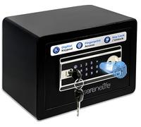 SereneLife Cassaforte per Casa | Accesso Elettronico tramite Impronta Digitale, Cassaforte per Denaro per Casa e Ufficio, Tastiera Tattile & Serratura, Acciaio, Include 2 Chiavi Principali
