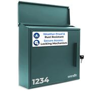 SereneLife Cassetta Postale Orizzontale Montabile con Serratura | Cassetta Postale Moderna Esterna Universale | Acciaio Zincato 13,7x 9,8x 4,7 Grande Capacità per Casa/Ufficio con Fessura