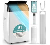 SereneLife Condizionatore Portatile 12000 BTU con WiFi e Riscaldamento, Climatizzatore Portatile con Deumidificatore, Ventilatore, Kit Finestra, Modalità Notte, Pinguino Condizionatore, Casa, Ufficio