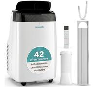 SereneLife Condizionatore Portatile 3-in-1, Deumidificatore Integrato, Ventilatore, Telecomando, Kit Scarico Finestra, 9,000 BTU