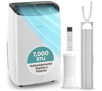 SereneLife Condizionatore Portatile 7000 BTU, Climatizzatore Portatile con Deumidificatore e Ventilazione, Pinguino Condizionatore con Telecomando, Kit Finestra Incluso, Casa, Ufficio