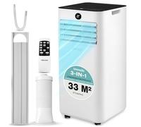 SereneLife Condizionatore Portatile 9000 BTU, Climatizzatore Portatile 3-in-1 con Ventilatore e Deumidificatore, Pinguino Condizionatore, 31 m², Kit Finestra, Telecomando, Casa, Ufficio e Scuola