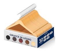 Grucce in legno massiccio di alta qualità, finitura liscia, salvaspazio, resistenti, con gancio girevole a 360 gradi, intagli tagliati con precisione, per cappotti, giacche, pantaloni, vestiti