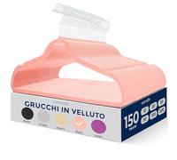 SereneLife Grucce Appendiabiti Antiscivolo in Velluto, 150 Stampelle Armadio, Set di Grucce Resistenti con Gancio Ruotabile a 360 Gradi, Appendiabiti per Felpe, Abbigliamento Bambino
