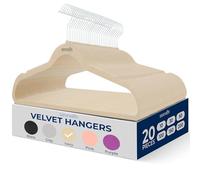 SereneLife Set di 20 grucce in velluto, antiscivolo, resistenti, con gancio girevole a 360°, finitura liscia in velluto per proteggere il tessuto, leggere, design ultra sottile, per cappotti e altri