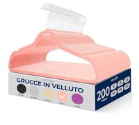 SereneLife Grucce Appendiabiti Antiscivolo in Velluto, 200 Stampelle Armadio, Set di Grucce Resistenti con Gancio Ruotabile a 360 Gradi, Appendiabiti per Felpe, Abbigliamento Bambino