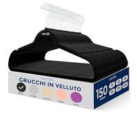 SereneLife Grucce Appendiabiti Antiscivolo in Velluto, Mega Confezione, 150 Stampelle Armadio, Set di Grucce Resistenti con Gancio Ruotabile a 360 Gradi, Appendiabiti per Maglioni, Felpe, Abiti