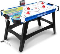 SereneLife Hockey da Tavolo con Motore 2 Volte più Potente, Air Hockey Segnapunti Digitale LED, Distributore di Dischi e Accessori Completi